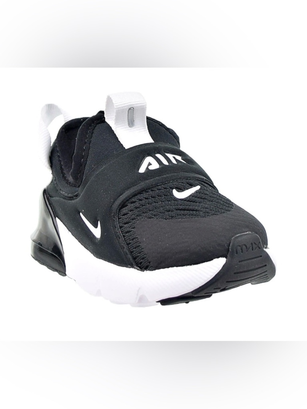 Nike Air Max 270 Black and White Slip-On Sneaker - Size 4C